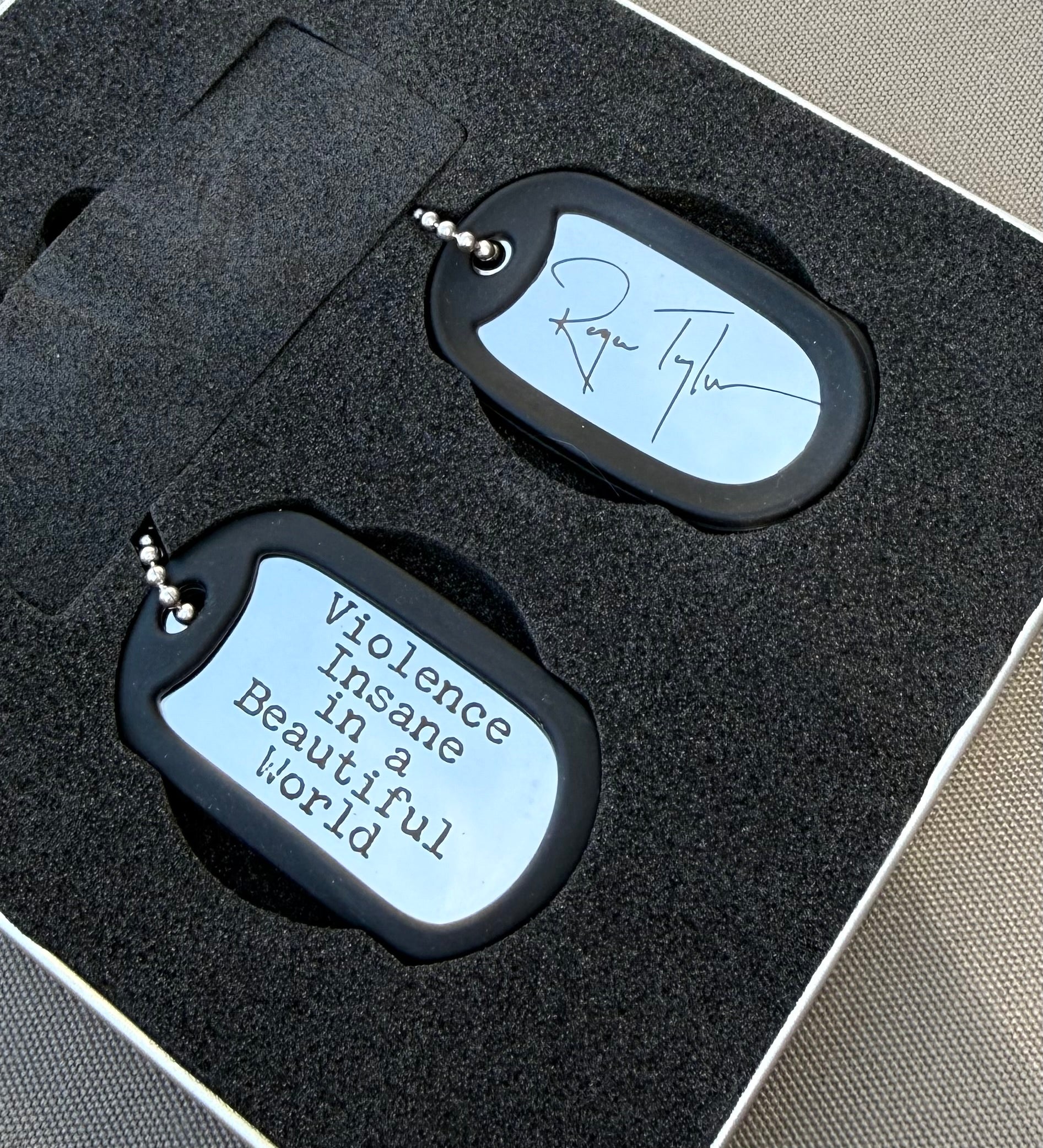 Taylored | Violence Insane in a Beautiful World | Dog Tag Necklace