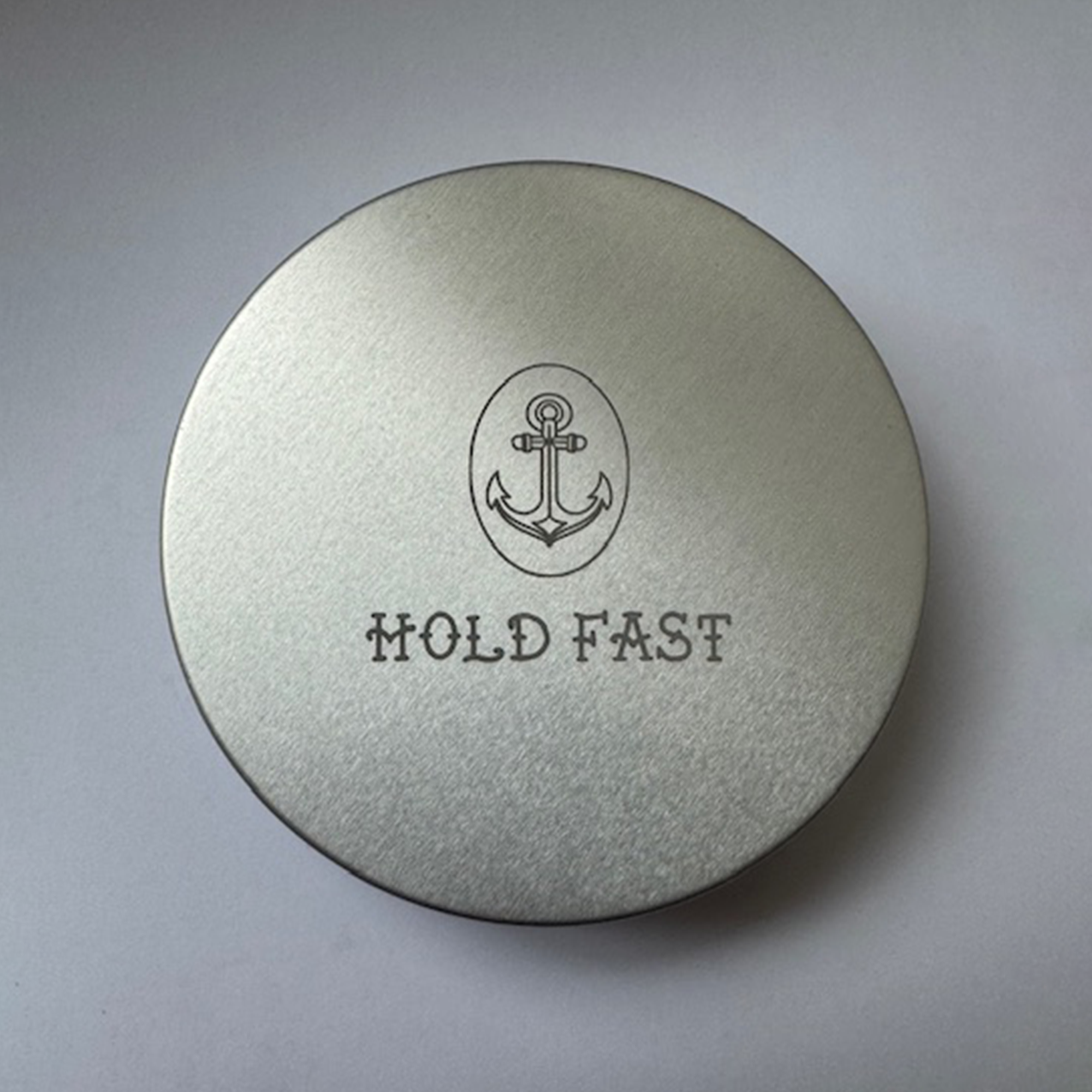 Hold Fast Round Silver Ring Case
