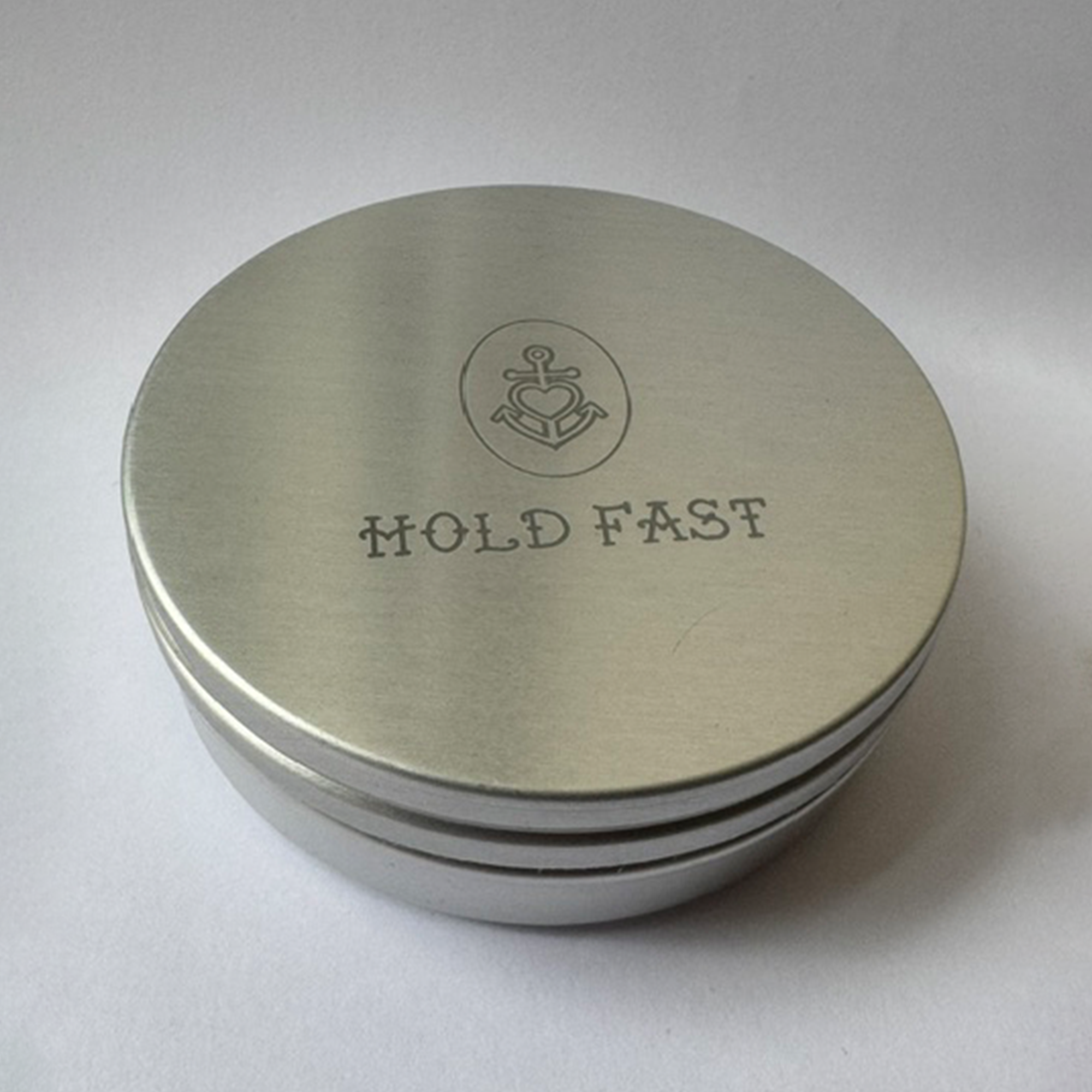 Hold Fast Round Silver Ring Case