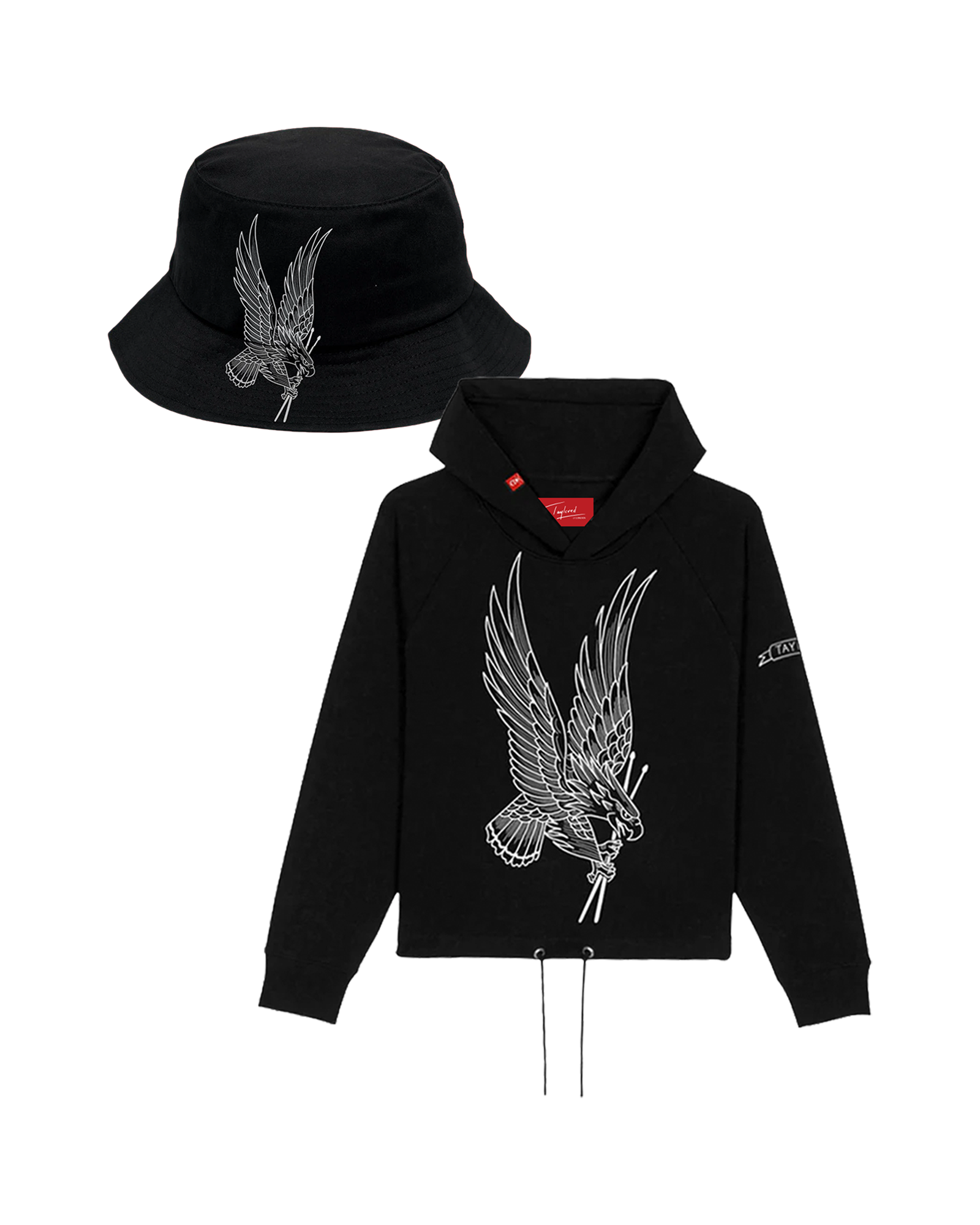 Freedom Eagle Cropped Hoodie & Freedom Bucket Hat Bundle
