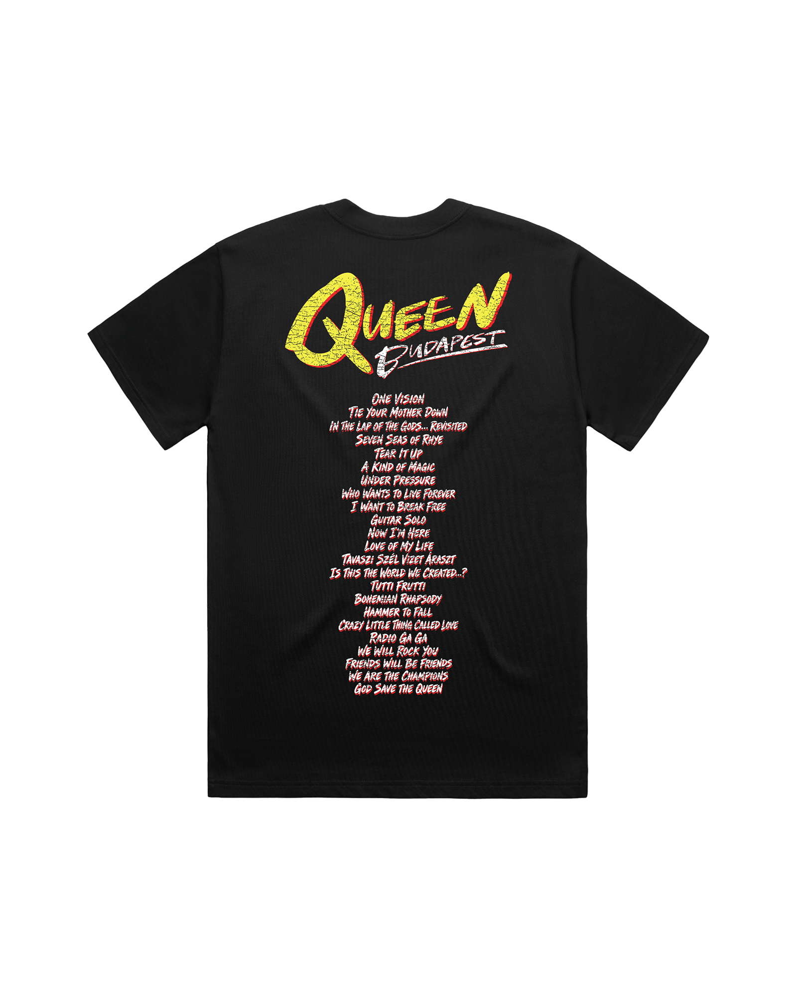 Queen Budapest 40th Anniversary | Tracklist T-Shirt