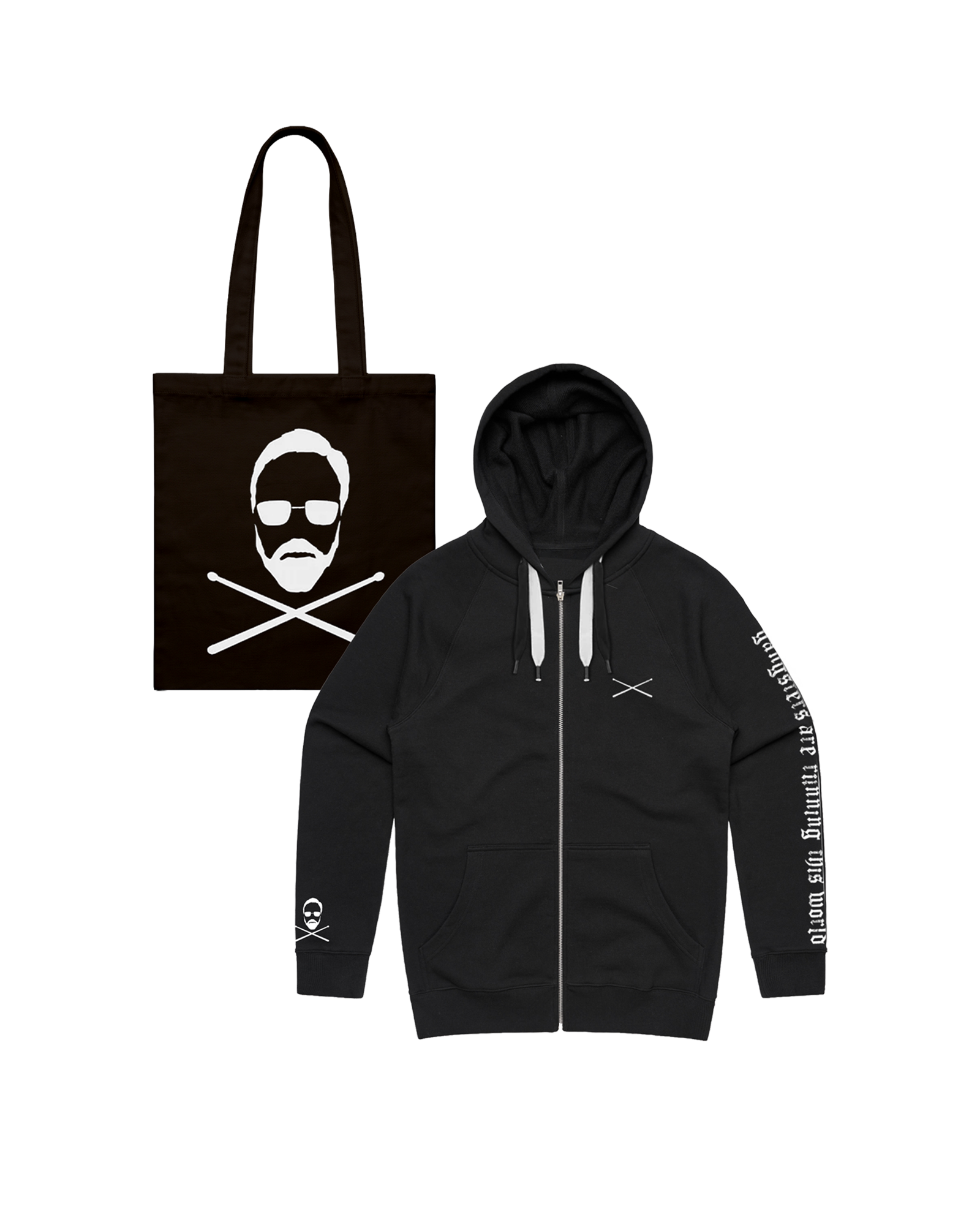 Gangsters Are Running This World Hoodie & Jolly Roger Black Tote Bundle