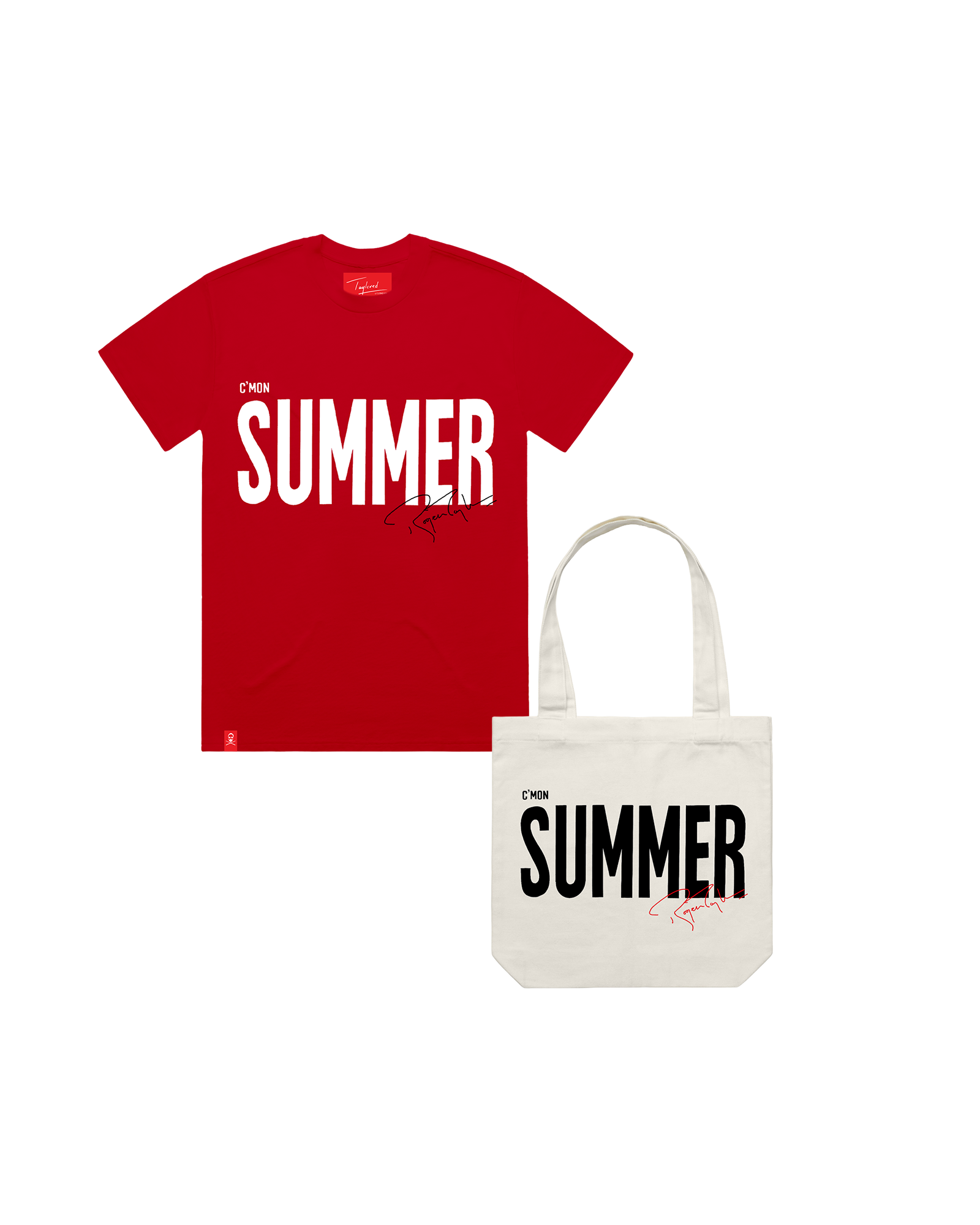 Taylored C'mon Summer Red T-Shirt & Ecru Shopper Bundle