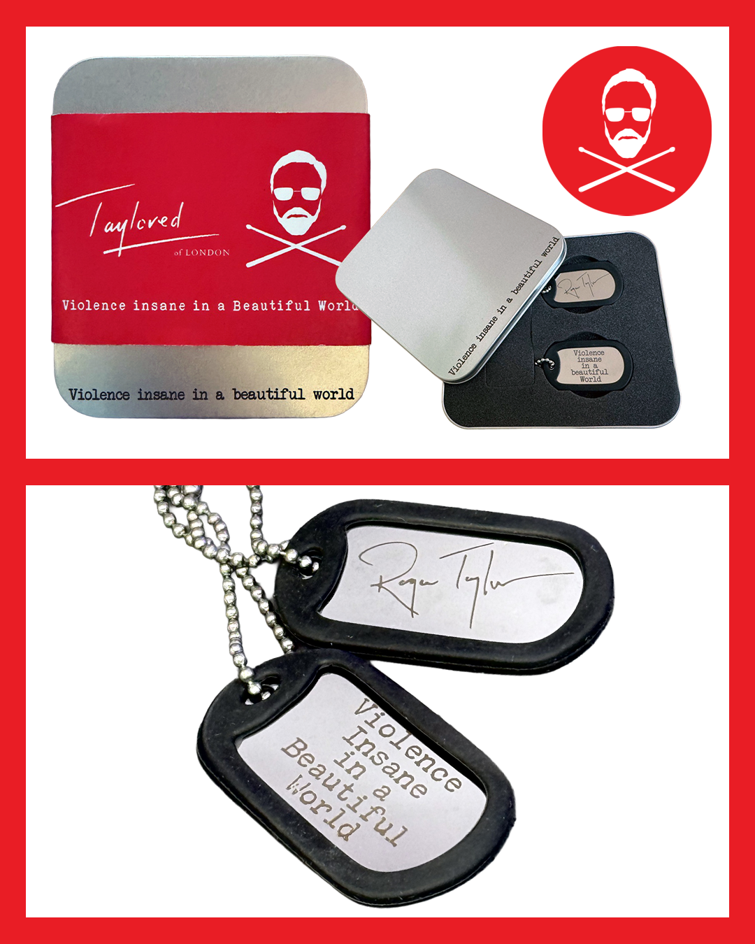 Taylored | Violence Insane in a Beautiful World | Dog Tag Necklace